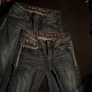 Selling as a lot of rock revival jeans. Ones size 30x32 and other is 31x32.